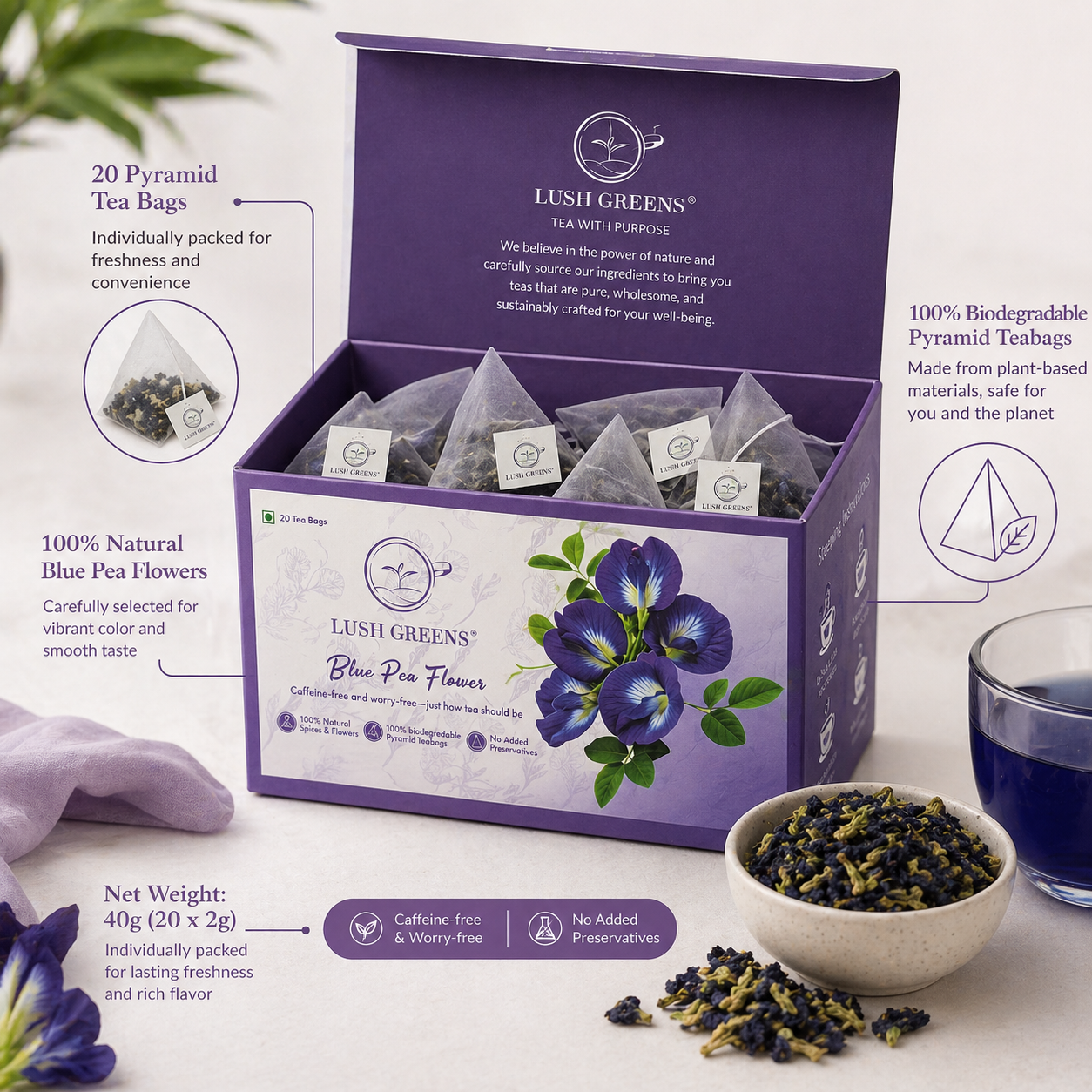 Blue Pea Flower